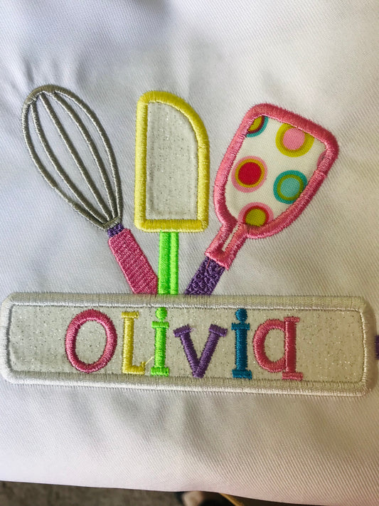 Kids Personalized Birthday Apron and Chef's Hat for Baking Birthday