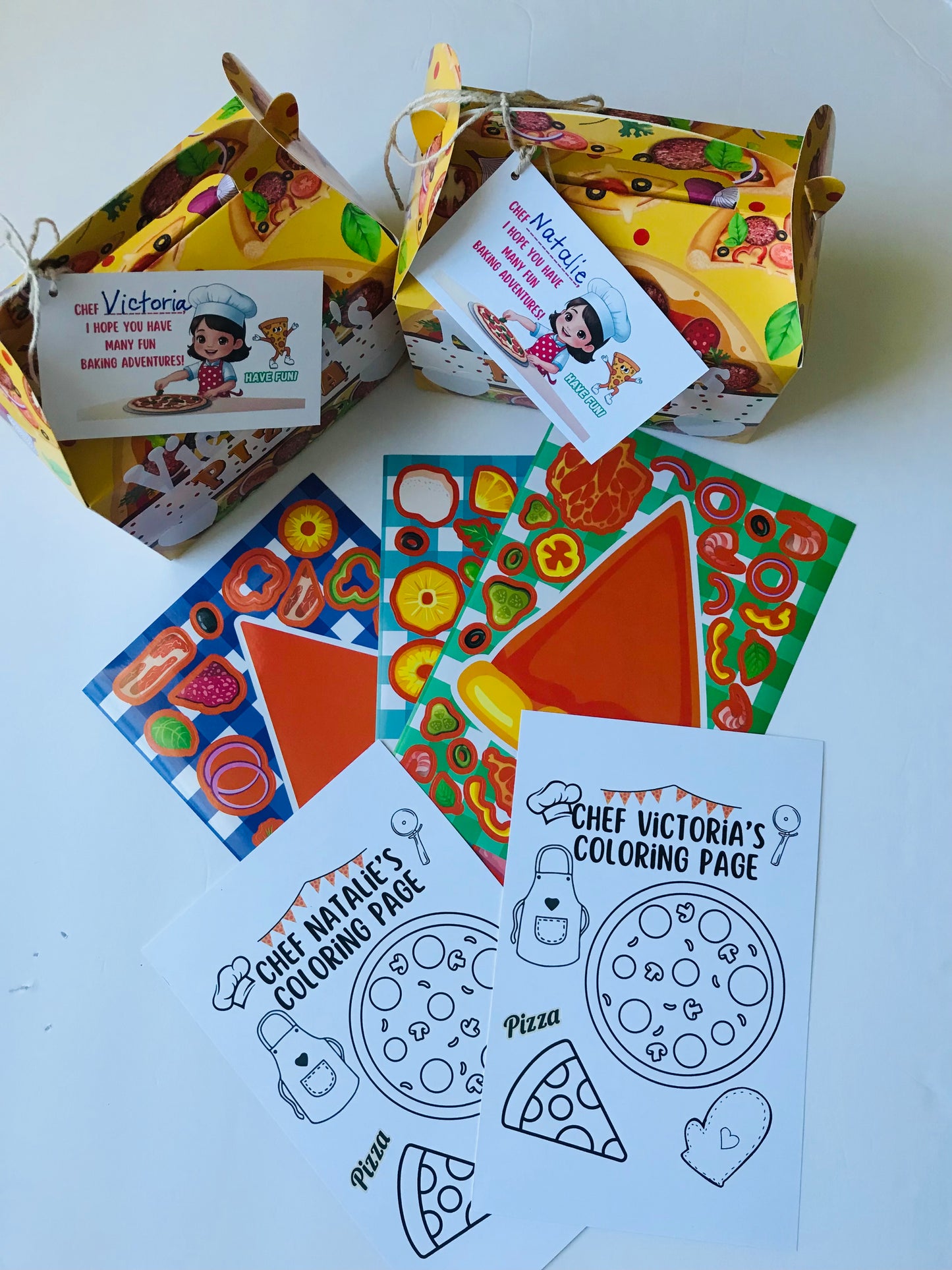 Kids Personalized Apron and Chef's Hat Set, Pizza Birthday Apron Set