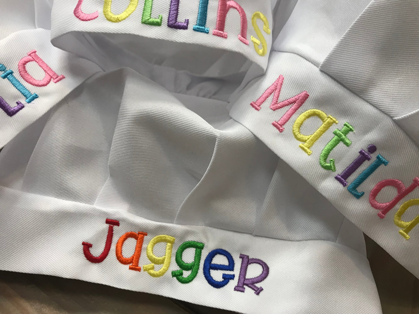 Personalized Kids Chef's Hat -Rainbow Name
