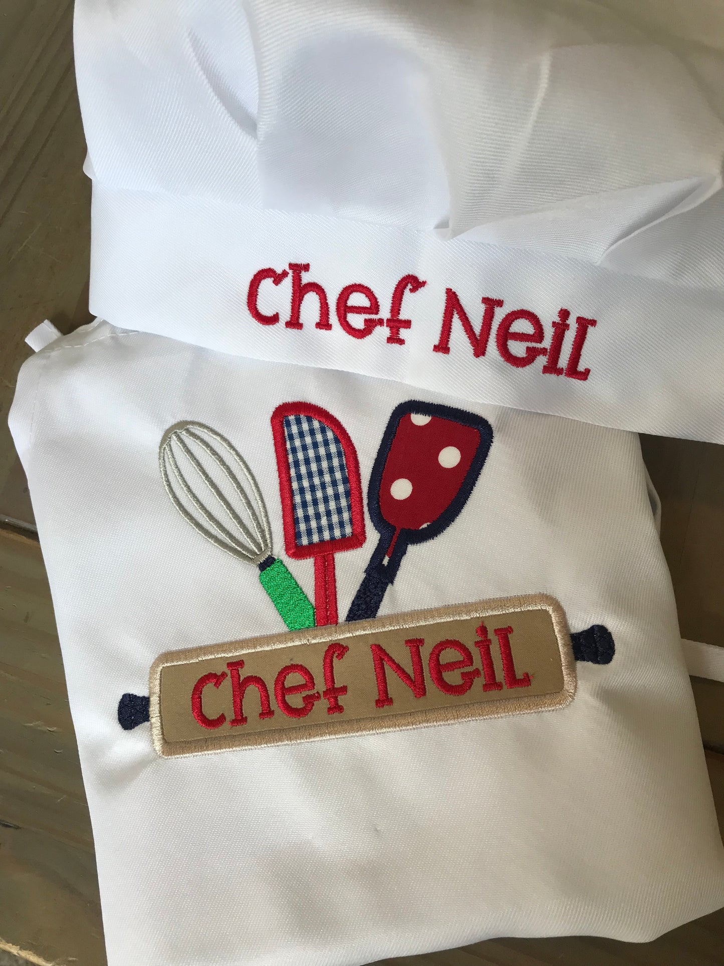 Boy's Personalized Birthday Apron and Chef's Hat for Baking Birthday