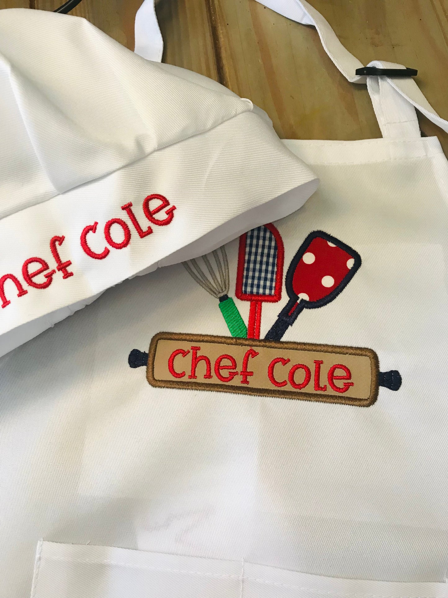 Boy's Personalized Birthday Apron and Chef's Hat for Baking Birthday